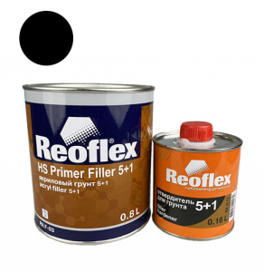 REOFLEX Грунт 2К (5+1) акрил.+отв. (0,8л+0,16л) (Черный)