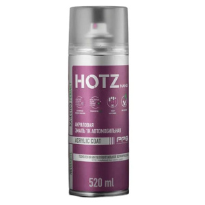 HOTZ 1K Акриловая эмаль Черная матовая аэрозоль 520мл