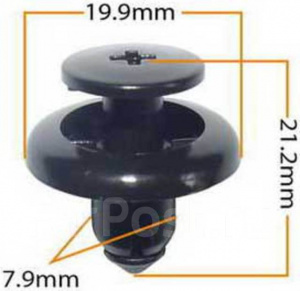 1045KJ Клипса  пластм. крепежная  KJ-1045 (50 шт. в уп.) ЦЕНА ЗА ШТ.