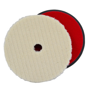 Круг полировальный 150/25 (шерсть) (Белый, красная основа, рисунок-полосы) под Rupes SSS