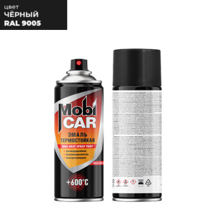 MobiCAR Эмаль термостойкая +600°С, Черная матовая RAL 9005