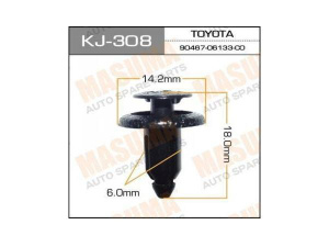 308KJ Клипса  пластм. крепежная  KJ- 308 (50 шт. в уп.) ЦЕНА ЗА ШТ.