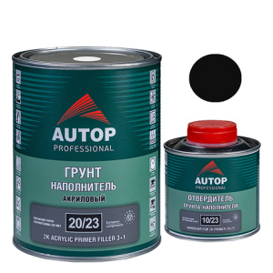 AUTOP 20/23 - 2K Грунт-наполнитель акриловый 3+1 (Черный) + ОТВЕРДИТЕЛЬ (1+0,33л)