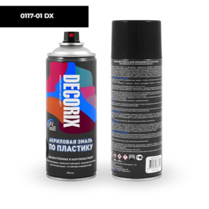DECORIX Эмаль по пластику черный глянцевый СПРЕЙ 520мл
