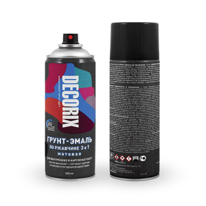 DECORIX Грунт-эмаль по ржавчине ЧЕРНЫЙ матовый 520мл