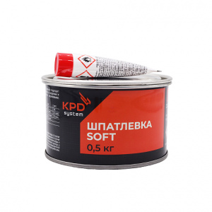 KPD SYSTEM Шпатлевка среднезернистая (мягкая, желтая) SOFT 0,5 кг