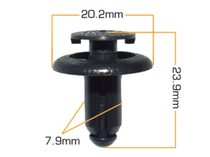 661KJ Клипса  пластм. крепежная  KJ- 661/K-061 (50 шт. в уп.) ЦЕНА ЗА ШТ.