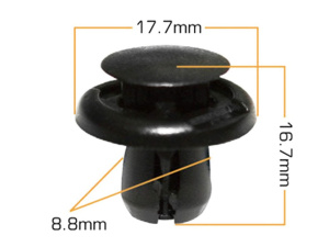 338KJ Клипса  пластм. крепежная  KJ-338 (50 шт. в уп.) ЦЕНА ЗА ШТ.