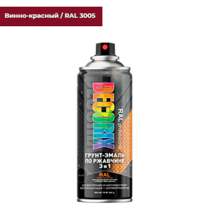 3005 DECORIX PROFESSIONAL Грунт-эмаль по ржавчине  ВИННО-КРАСНЫЙ ГЛЯНЦЕВЫЙ RAL 3005