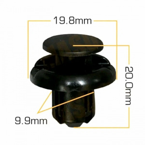 1824KJ Клипса  пластм. крепежная  KJ-1824 (50 шт. в уп.) ЦЕНА ЗА ШТ.