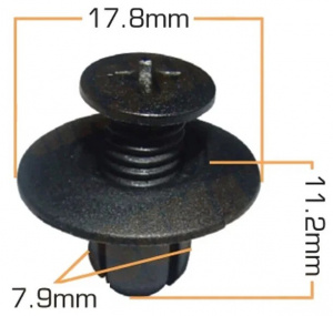 1036KJ Клипса  пластм. крепежная  KJ-1036 (50 шт. в уп.) ЦЕНА ЗА ШТ.