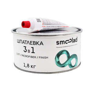 SMOOLAD Шпатлевка 3 в 1 (SOFT, MICROFIBER, FINISH) 1,8 кг (СУПЕРНОВИНКА!!!)