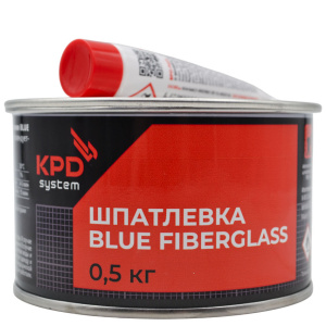 KPD SYSTEM Шпатлевка со стекловолокном Голубая BLUE FIBER GLASS 0,5 кг