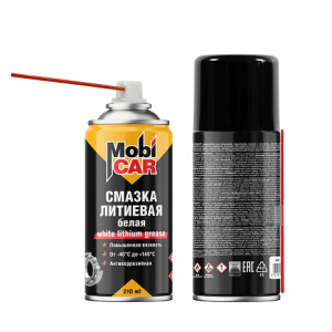 MobiCAR Смазка литиевая повышенной вязкости, антикоррозийная, 210 мл, белая