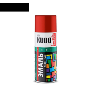 KUDO Черный глянцевый (алкид) 520мл СПРЕЙ
