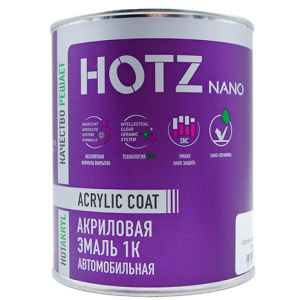 HOTZ 1K Акриловая эмаль Белая матовая б/ж банка 850мл