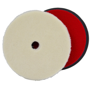 Круг полировальный 150/25 (шерсть) (Белый, красная основа, гладкий) под Rupes SSS
