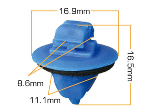 2202KJ Клипса  пластм. крепежная  KJ- 2202 (50 шт. в уп.) ЦЕНА ЗА ШТ.