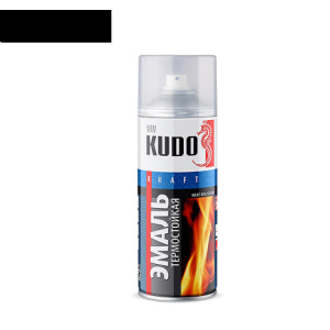 Черная эмаль термостойкая 520мл Кudo/12