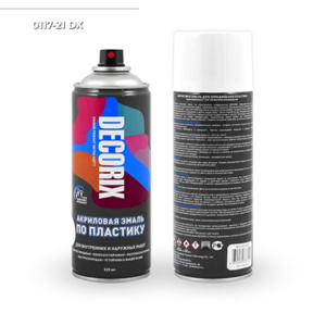 DECORIX Эмаль по пластику белый глянцевый СПРЕЙ 520мл