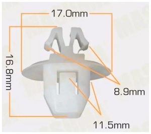 1236KJ Клипса  пластм. крепежная  KJ- 1236 (50 шт. в уп.) ЦЕНА ЗА ШТ.