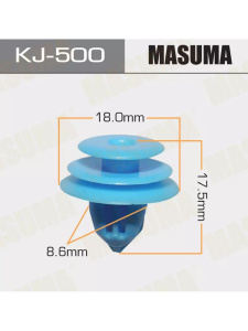 500KJ Клипса  пластм. крепежная  KJ-500 (50 шт. в уп.) ЦЕНА ЗА ШТ.