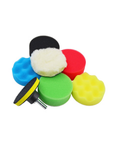  Набор полир. кругов D-70mm (круги полир.-5шт,мех-1шт, диск-основа на липучке-1шт+переходн/дрель)